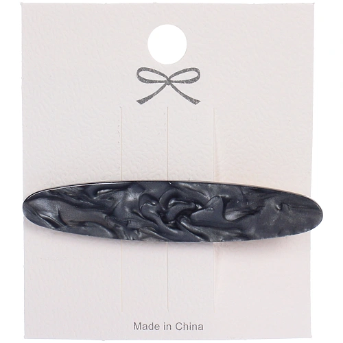 Зажим для волос "ЛАВИТА", удлиненный овал, цвет графит, 6.5*1.3см (белый блистер)