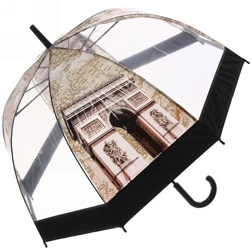 Зонт-трость женский купол Сити, 8 спиц, микс 4 цвета, d-80см, длина в слож виде 82см   _35