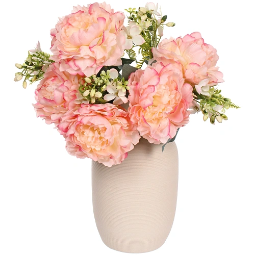 Искусственные цветы Пионовое наслаждение 46см 5 цветков розовые_6