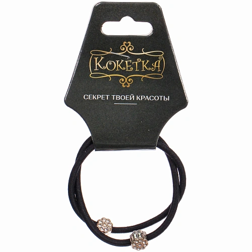 Резинка для волос в наборе 2шт "DesignPRO", цветочки, цвет черный / золото, d-5.5см