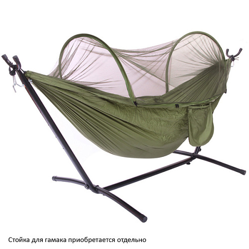 Гамак подвесной SJ-A18-6, 260*150 см, с антимоскитной сеткой, зелёный