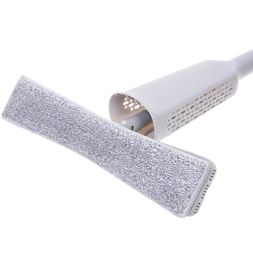 Швабра с отжимом, ручка 125 см в комплекте две насадки цвет серый_10