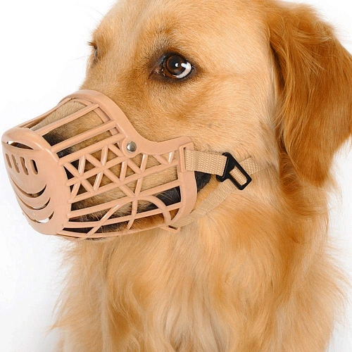 Намордник гуманный из гибкого пластика Мой Бро, цвет светло - бежевый, №3 (лейбл)_6