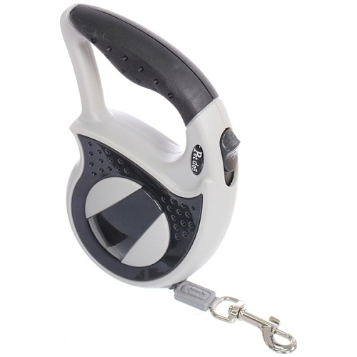 Поводок-рулетка для малых и средних пород МОЙ БРО, прорезиненная ручка, АВС пластик, антикоразийный карабин, цвет чёрный, 3м, нагрузка до 15кг _5