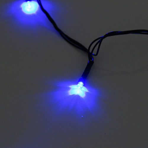 Гирлянда для дома  1,5м 12 ламп LED зелёный пров,8 реж, IP-20, Синий_19