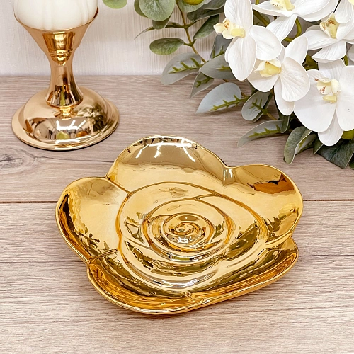 Подставка керамическая GOLD Podarok, пион, цвет золото, 1717см (упаковка индив пленка)_4