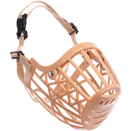 Намордник гуманный из гибкого пластика Мой Бро, цвет светло - бежевый, №7 (лейбл)_3