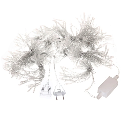 Гирлянда для дома ЗАНАВЕС Мерцание ш1,5 в2,5 м 360 ламп LED, прозрачпров, авторежим, IP-20, Теплый белый (возможность соединения)_3