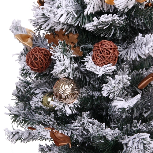 Елка декоративная Сказка 90 см, ПВХ с белым напылением (136 веток), Шампань_9