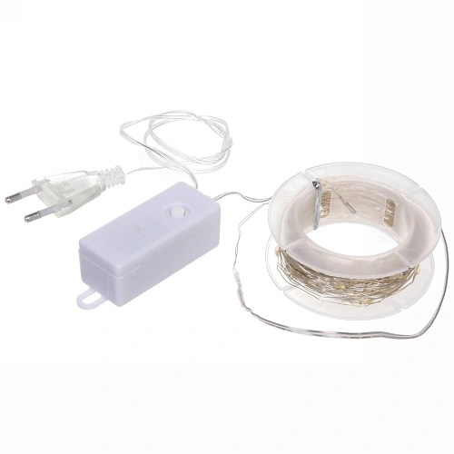 Гирлянда для дома НИТЬ Роса 10 м 100 ламп LED, 8 реж,IP-20, Теплый белый_6