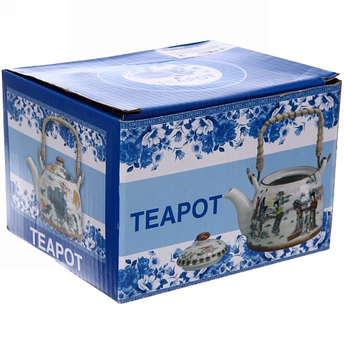 Чайник заварочный керамический 400мл с ситом Китайская деревня_7