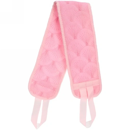 Мочалка для тела "Ultramarine - Body care", пилинг эффект, цвет розовый,  9,5*80см, Zip пакет