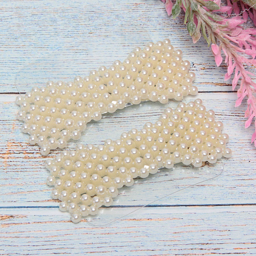 Зажим для волос 2шт Fiona-Bow, цвет белый 7,52,5см_5