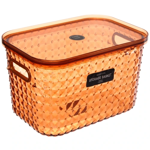 Контейнер для хранения с крышкой "ЛАМИНГТОН", цвет охра, 25*17*15см