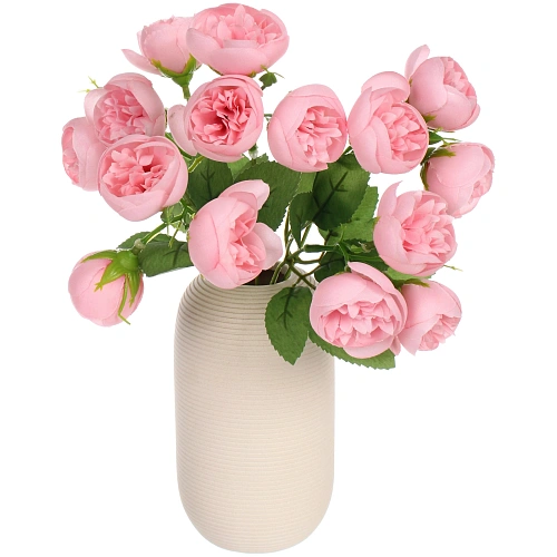 Искусственные цветы Розочки 30см 15 цветков розовые_5