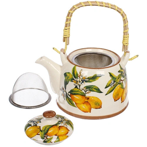 Чайник заварочный керамический 700мл с ситом Лимоны_5