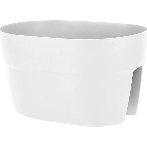 Ящик балконный пластиковый 12л 40*26*22 Villa de Fiori двусторонний с фиксаторами белоснежный жасмин