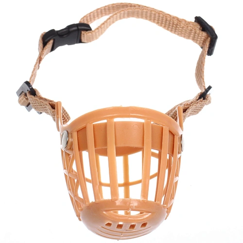 Намордник гуманный из гибкого пластика Мой Бро, цвет светло - бежевый, №2 (лейбл)_5