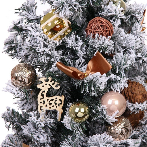 Елка декоративная Сказка 90 см, ПВХ с белым напылением (136 веток), Шампань_4