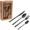 Набор столовых приборов "SANLI" 24шт (6ножей, 6вилок, 6ст.ложек, 6ч.ложек), цвет черный