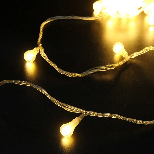 Гирлянда для дома НИТЬ Сияющая капля 10 м 60 ламп LED, прозрпров, 8 реж,IP-20, Теплый белый (возможность соединения)_3