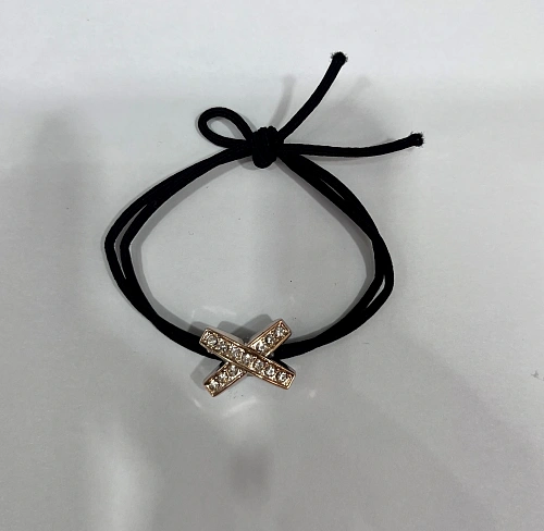 Резинка для волос в наборе 2шт "DesignPRO", цвет черный / золото , 1,7*1,7см