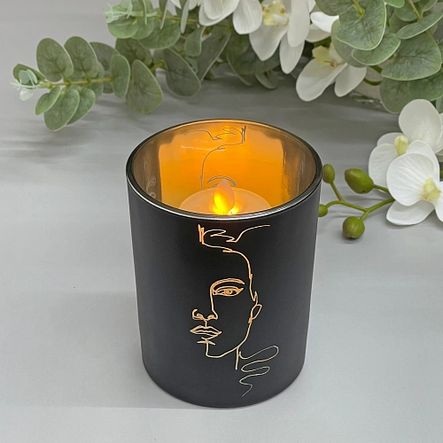 Подсвечник "Нежный силуэт" 10*12,5 см, Черный