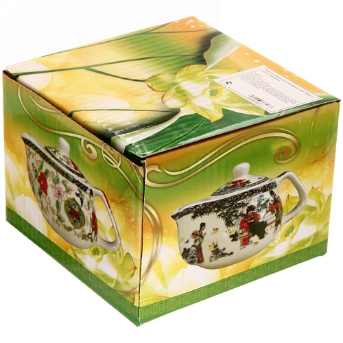 Чайник заварочный керамический 200мл с ситом Деревня_8