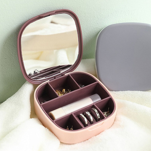 Органайзер для хранения с зеркалом ТАРТОНА, цвет пудровый, 103см (упаковка коробка)_8