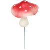 Фигура на спице "Грибочек - Мухомор затейник" 5,5*6 см (общ.высота 10 см), красный