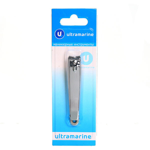 Кусачки для ногтей на блистере "Классика - Ultramarine", с пилкой, цвет хром 7,6*1,4*1,4см