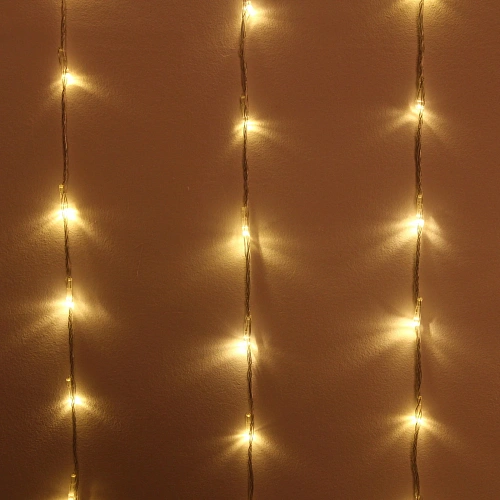 Гирлянда для дома ЗАНАВЕС Водопад ш1,5 в2,5 м 240 ламп LED, прозрачпров, 8 реж, IP-20, Теплый белый (возможность соединения)_3