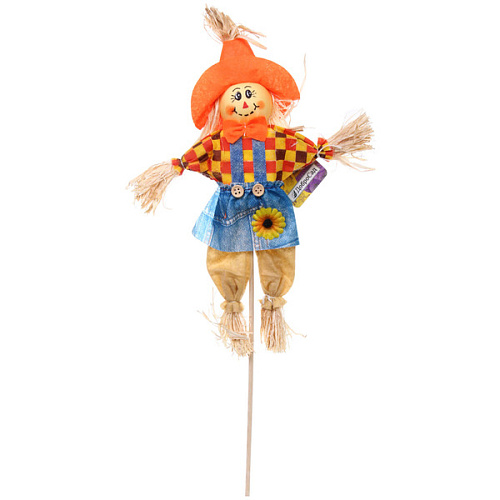 Фигура садовая Пугало - Джина в оранжевой шляпе 30 (50) см ДоброСад_3