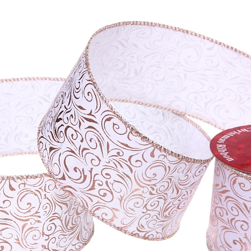 Лента для декорирования Торжество 6,3 см, 2,7 м, Розовое золото_4