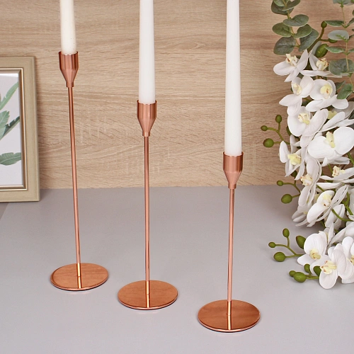 Подсвечники "SUNSHINE" 23 /28/32 см (набор 3 шт), Розовое золото