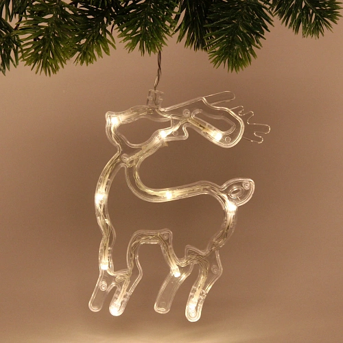 Фигура светодиодная "Олень" 12х17 см (батарейки 3 ААА), 1 реж, Теплый белый