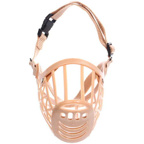 Намордник гуманный из гибкого пластика Мой Бро, цвет светло - бежевый, №6 (лейбл)_4