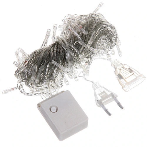 Гирлянда для дома 24м 280 ламп LED прозрачпров,8 реж, IP-20, Теплый белый (возможность соединения)_9