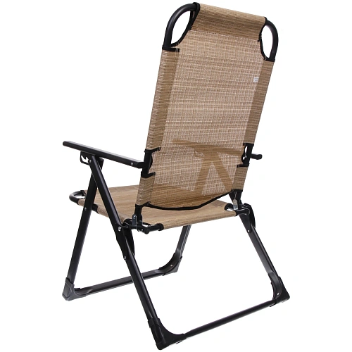 Кресло складное с подлокотниками Люкс, 6264100 см, беж+серый,3 положения_7