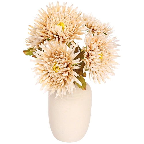 Искусственные цветы Хризантема 45см 5 цветков бежевый_6