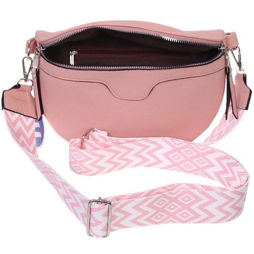 Сумка женская через плечо ИМАНИ, цвет пудровый, три кармана, 241975см (лейбл Ultramarine)_11