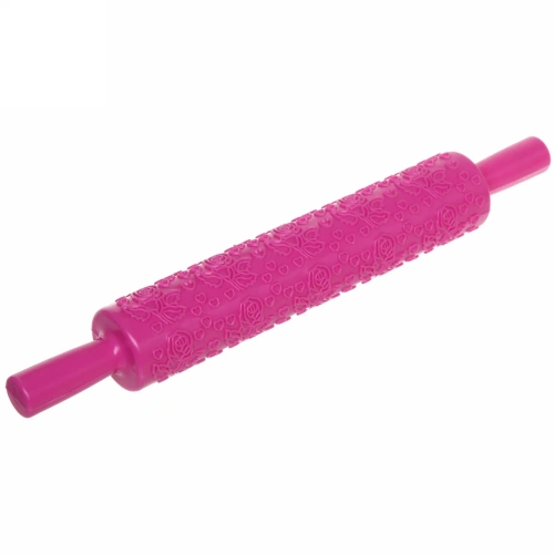 Скалка пластмассовая фигурная "Розочки-сердечки" 37*5см