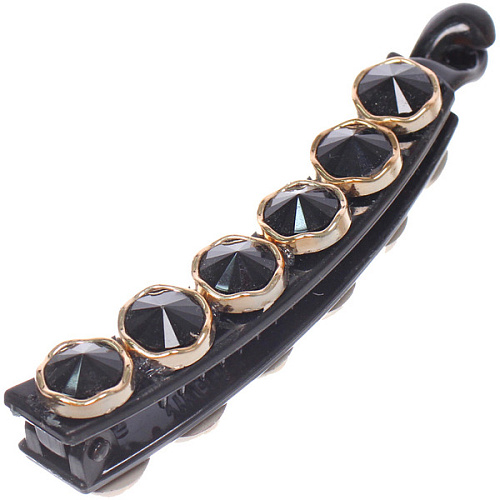 Заколка - банан для волос в пакете PREMIUM, фергамо, цвет чёрный, 10см_4