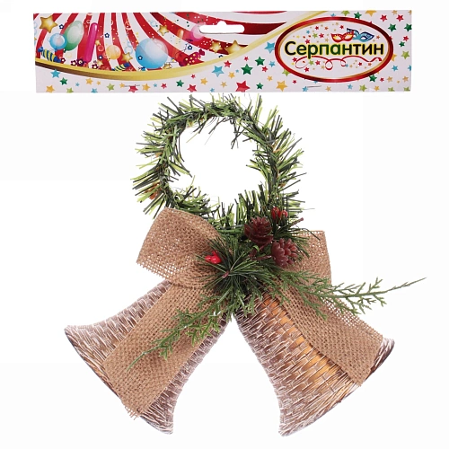 Украшение новогодние Зимний колокольчик 191013 см, золото_6