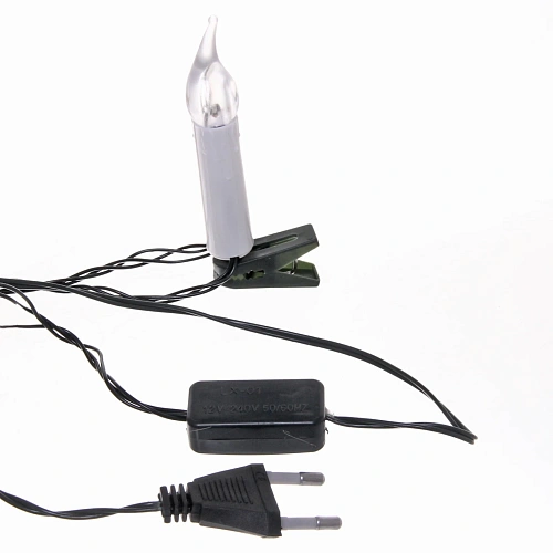 Гирлянда для дома Свечи 4 м 20 ламп LED зелёный пров Теплый белый_6