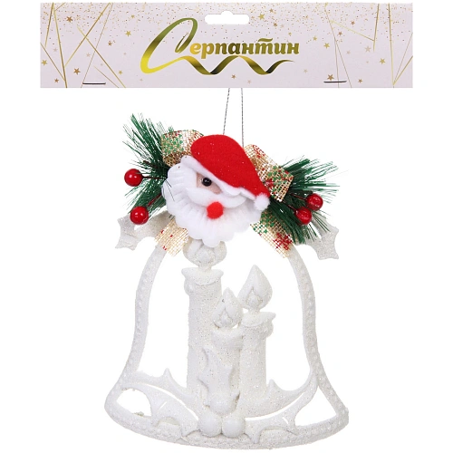 Украшение новогоднее Колькольчик с  со свечами 1714 см, Белый_4