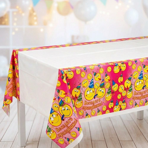 Скатерть "Веселого праздника" 108*180см, пвх 