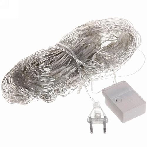 Гирлянда для дома СЕТКА ш2,5в2,0 м 192 лампы LED, прозрпров,8 реж, IP-20, Теплый белый_11