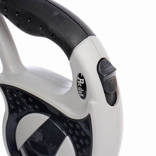 Поводок-рулетка для малых и средних пород МОЙ БРО, прорезиненная ручка, АВС пластик, антикоразийный карабин, цвет чёрный, 3м, нагрузка до 15кг _6