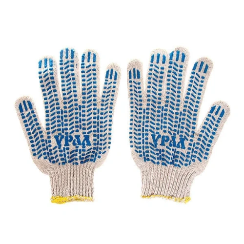 Перчатки трикотажные х/б с ПВХ покрытием "Протектор" 10кл 6н белые